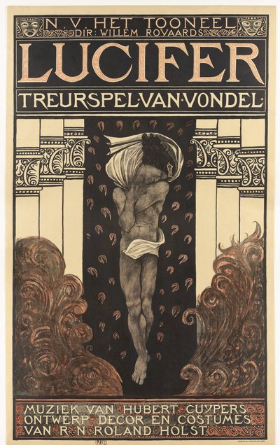 NV Teatr. reż. Williama Royaardsa. Tragedia Lucyfera autorstwa Vondel. Muzyka Huberta Cuypera. Projekt, wystrój, kostiumy R.N. Rolanda Holsta. (tytuł na obiekcie) autorstwa Richard Nicolaüs Roland Holst