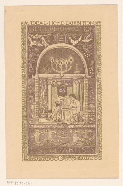 Projekt okładki do: Katalog wystawy Idealny dom, 1912 autorstwa Richard Nicolaüs Roland Holst