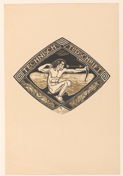 Projekt okładki dla: Magazyn Techniczny, 1914 autorstwa Richard Nicolaüs Roland Holst