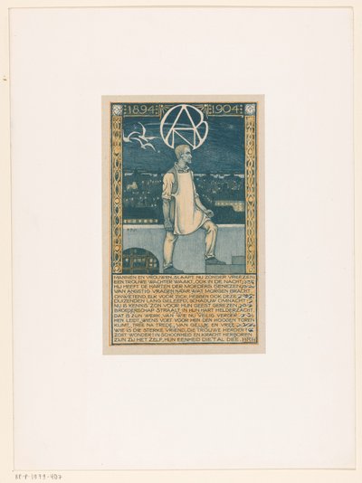 Druk z okazji dziesiątej rocznicy Generalnego Holenderskiego Związku Robotników Diamentów w 1904 r. autorstwa Richard Nicolaüs Roland Holst