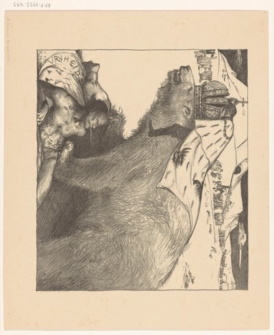 Car Mikołaj II Rosji na rosyjskim niedźwiedziu Rosyjski niedźwiedź ryczy pokoju (tytuł oryginalny) autorstwa Richard Nicolaüs Roland Holst