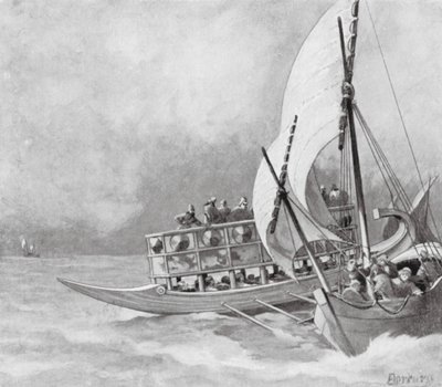 Schwytanie jońskiego pirata (litografia) autorstwa Richard Norbury