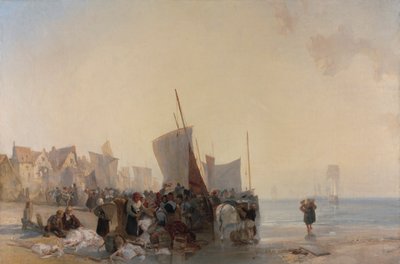 Targ rybny w pobliżu Boulogne autorstwa Richard Parkes Bonington