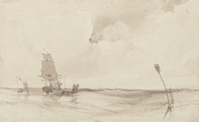 Seascape (pranie w sepii na papierze) autorstwa Richard Parkes Bonington