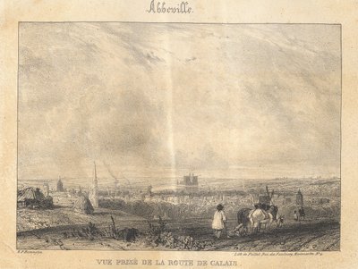 Abbeville - widok zabrany, od drogi do Calais autorstwa Richard Parkes Bonington