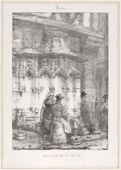 Pozostałości architektoniczne i fragmenty: Rouen – fontanna La Crosse autorstwa Richard Parkes Bonington