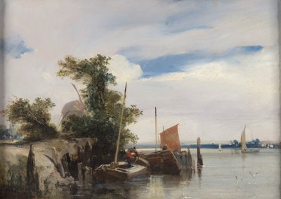 Barki na rzece autorstwa Richard Parkes Bonington