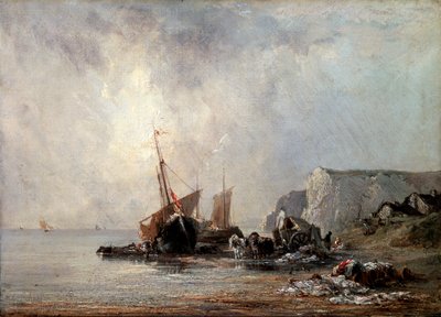 Łodzie na wybrzeżu Normandii, 1823. autorstwa Richard Parkes Bonington