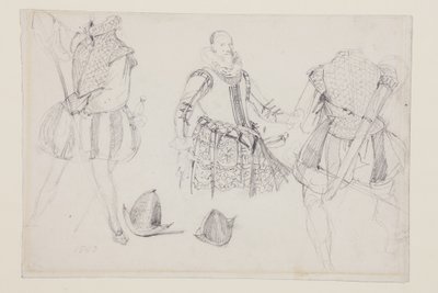 Studia kostiumowe autorstwa Richard Parkes Bonington