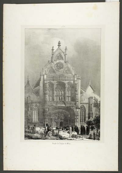 Fasada kościoła w Brou autorstwa Richard Parkes Bonington
