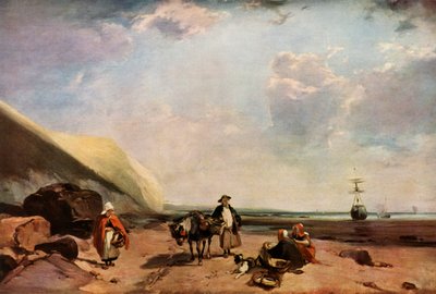 Fisherfolk na wybrzeżu Normandii, Francja, ok. 1824, 1934. autorstwa Richard Parkes Bonington