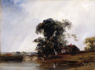 Pejzaż ze stawem, ok. 1825-26 (olej na płótnie) autorstwa Richard Parkes Bonington