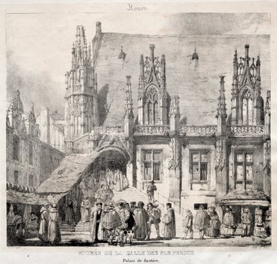 Rouen: Wejście do Salle des Pas Perdus, Pałacu Sprawiedliwości autorstwa Richard Parkes Bonington