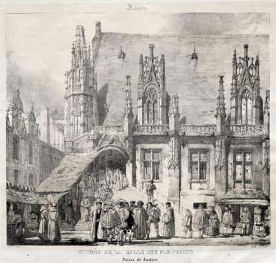 Rouen: Wejście do Salle des Pas Perdus, Pałacu Sprawiedliwości autorstwa Richard Parkes Bonington