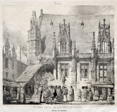 Rouen: Wejście do Salle des Pas Perdus, Pałacu Sprawiedliwości autorstwa Richard Parkes Bonington