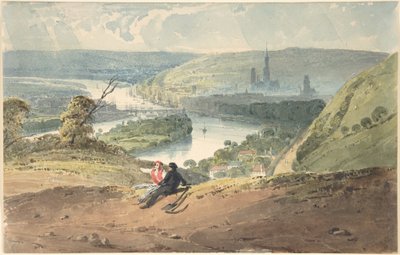 Rouen, widok z Bon-Secours autorstwa Richard Parkes Bonington