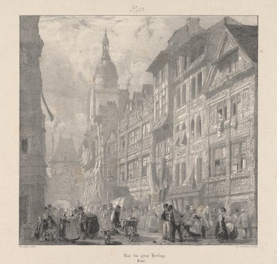 Gros Clock Street autorstwa Richard Parkes Bonington