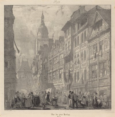 Rue du Gros-Horloge, Rouen autorstwa Richard Parkes Bonington