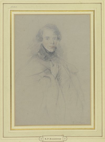 Autoportret w płaszczu, portret do kolan autorstwa Richard Parkes Bonington