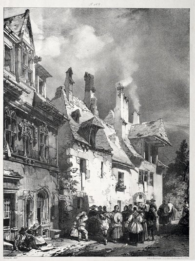Ulica na obrzeżach Besançon, Francja autorstwa Richard Parkes Bonington