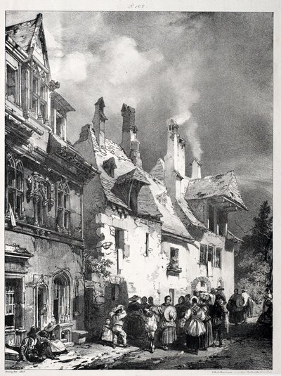 Ulica na obrzeżach Besançon, Francja autorstwa Richard Parkes Bonington