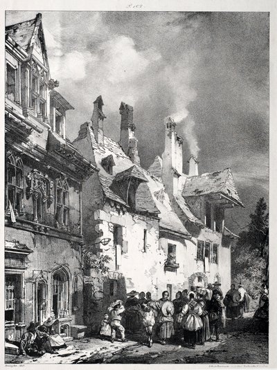 Ulica na obrzeżach Besançon, Francja, 1827. autorstwa Richard Parkes Bonington