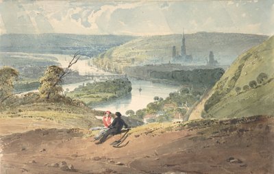 Widok Rouen ze wzgórza św. Katarzyny, 1821-22. autorstwa Richard Parkes Bonington