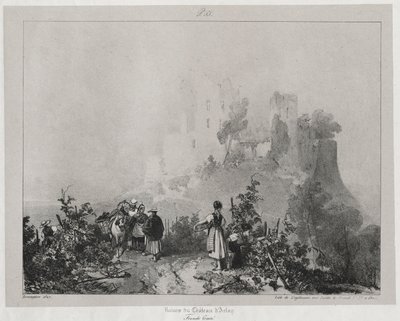 Malownicze i romantyczne podróże po starożytnej Francji, Franche-Comté: Ruiny zamku Arlay autorstwa Richard Parkes Bonington