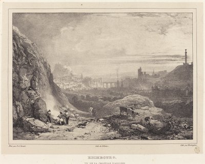 Edynburg widziany z kaplicy św. Antoniego autorstwa Richard Parkes Bonington after Francois Alexandre Pernot