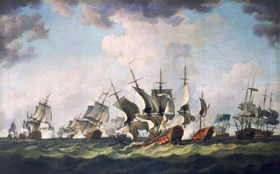 Bitwa w zatoce Quiberon, 20 listopada 1759 r. (obraz olejny) autorstwa Richard Paton