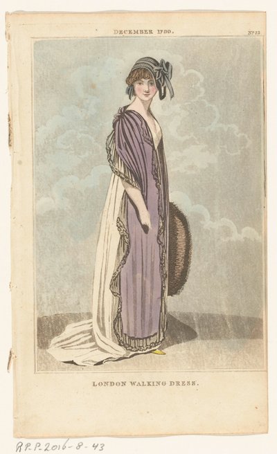 Magazine of Female Fashions of London and Paris, No.22, grudzień 1799. London Walking Dress autorstwa Richard Phillips