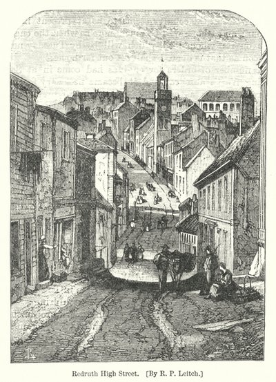 Redruth High Street (grawerowanie) autorstwa Richard Principal (after) Leitch