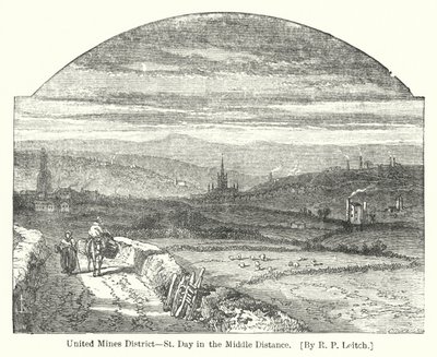 United Mines District, St Day in the Middle Distance (grawerowanie) autorstwa Richard Principal (after) Leitch