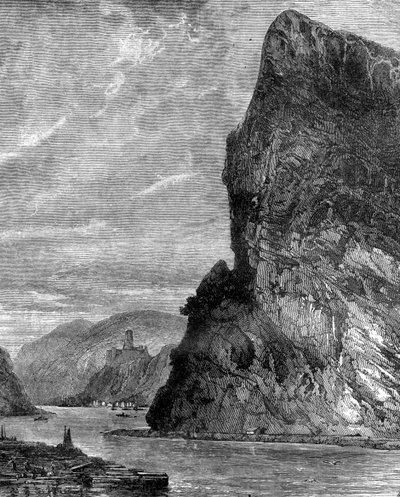 Skała Loreley, niedaleko St Goarshausen, Niemcy, XIX wiek autorstwa Richard Principal Leitch