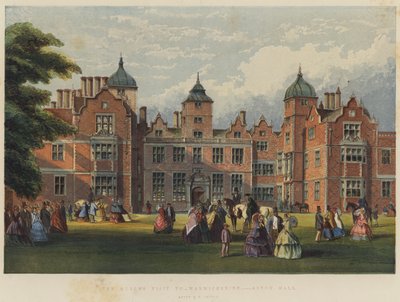 Wizyta królowej w Warwickshire, Aston Hall (chromolitho) autorstwa Richard Principal Leitch