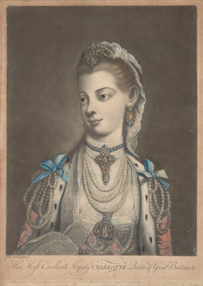 Królowa Charlotte, ok. 1762 (druk) autorstwa Richard Purcell