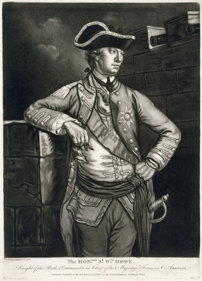 Honble. s. Wm. Howe, Rycerz Łaźni i Naczelny Dowódca Sił Jego Królewskiej Mości w Ameryce autorstwa Richard Purcell