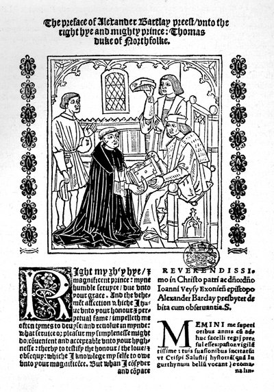 Tłumacz przedstawiający swoją książkę księciu Norfolk., c1500-1520, 1923 autorstwa Richard Pynson