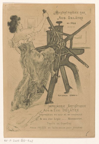Wizytówka drukarzy Auguste i Eugène Delâtre w Paryżu autorstwa Richard Ranft
