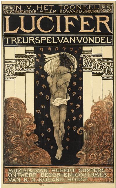 Plakat do sztuki Lucyfer, 1910 autorstwa Richard Roland Holst