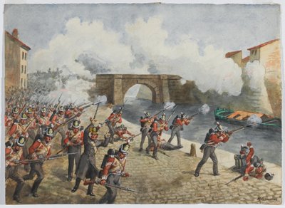 27 Pułk Inniskilling w Tuluzie, 10 kwietnia 1814, ok. 1900 autorstwa Richard Simkin