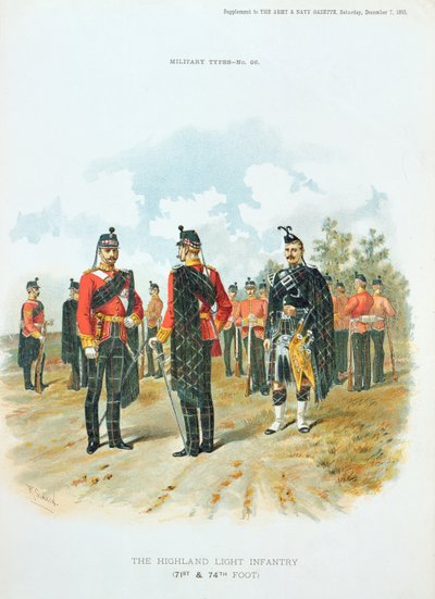 Lekka Piechota Wyżynna, z dodatku do Gazety Sztuki i Marynarki Wojennej, 7 grudnia 1895 r. autorstwa Richard Simkin