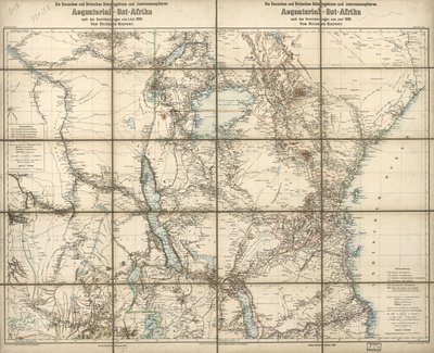 Protektoraty Niemiec i Wielkiej Brytanii oraz strefy zainteresowania w Afryce Wschodniej Równikowej: na mocy porozumień z czerwca 1890 r. autorstwa Richard; Sprigade Kiepert