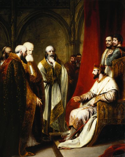 Henryk III Odpowiadając arcybiskupowi Canterbury i biskupom Salisbury, Winchester i Carlisle, którzy domagali się reformacji w państwie, autorstwa Richard Westall
