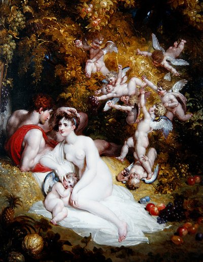Vertumnus i Pomona, ok. 1807 (olej na desce) autorstwa Richard Westall