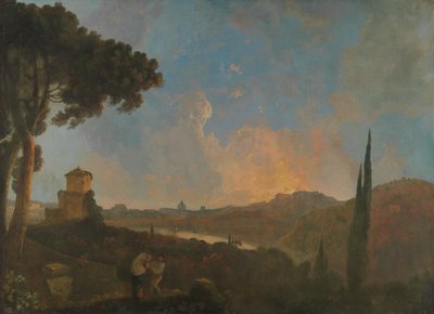 Widok Tybru z Rzymem w oddali autorstwa Richard Wilson