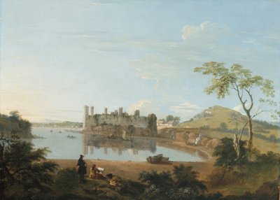 Zamek Caernarvon, ok. 1744 (olej na płótnie) autorstwa Richard Wilson
