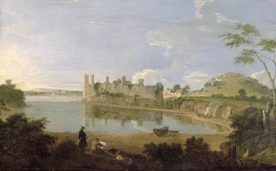 Zamek Caernarvon, ok. 1745-50 (olej na płótnie) autorstwa Richard Wilson