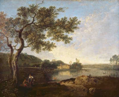 Włoska scena rzeczna z postaciami autorstwa Richard Wilson