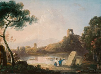 Jezioro Avernus z sarkofagiem (olej na płótnie) autorstwa Richard Wilson